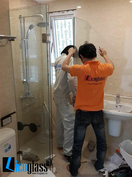  VÁCH TẮM KÍNH 90 ĐỘ KÍNH KÍNH 
